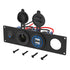 12V USB Outlet Socket Panel 12V DC 4.8A Dual USB Power Outlet & 12 Volt Cigarette Lighter Socket & Lighted ON/Off Rocker Toggle Switch for Marine ...