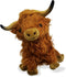 Highland Cow Stuffed Animal Realistic Fluffy Scottish Plush Cow Farm Toys (Brown)...