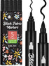 Black Fabric Markers - Dual-Tip Fabric Markers Permanent for Clothes - Non-Toxic Fabric Paint Pens for Personalizing Shirts Bags Hats Canvas, and ...