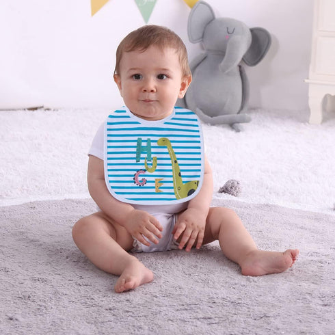 6 Pack Large Cotton Waterproof Baby Toddler Bibs for Drooling Teething Eating Girls Boys 3-24 M...
