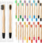 24 Pcs Kids Bamboo Toothbrushes Soft Bristles BPA Free Wood Toothbrush Bulk Colorful Wooden Handles Children's Toothbrush for Toddler Home Travel ...