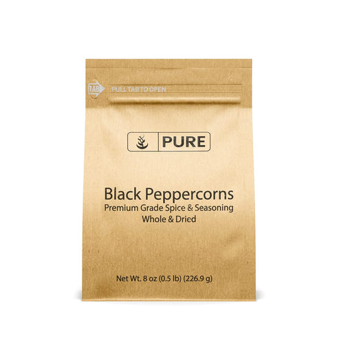 Pure Original Ingredients Black Peppercorns (8 oz), Seasoning, Flavoring Agent, Eco-Friendly Packaging...