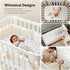 Synrroe Fitted Muslin Crib Sheets, Stretchy Crib Bed Sheets for Babies Boys, Super Soft and Comfortable 100% Cotton Bed Sheets Double Layers (Anch...