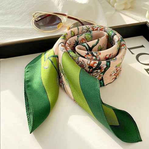 Fashion Hair Scarf for Women Soft Silk Feeling Head Scarves Head Wrap Square Bandanas 27.5× 27.5 inches...
