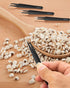 11 Pcs Resin Spoon Tools Kit-Metal Stir Sticks Resin Spoons Poke Needle with Anti-Static Stainless Steel Precision Tweezers Set for Resin Crafts,J...