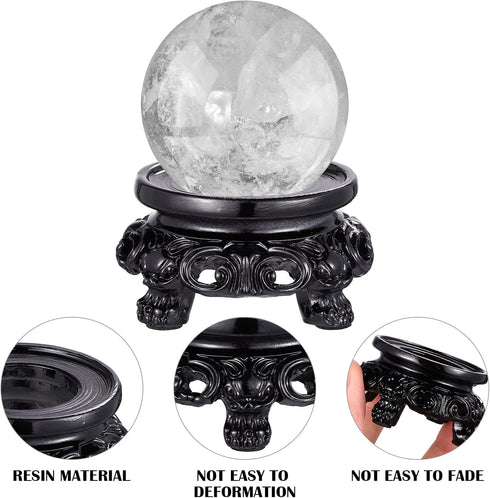 PATKAW Wooden Stand for Crystal Sphere 1 Pc, 5X5X3Cm, Sphere Stand, Crystal Ball Stand, Gazing Ball Stand, Pendulum Stand, Plate Stands for Displa...