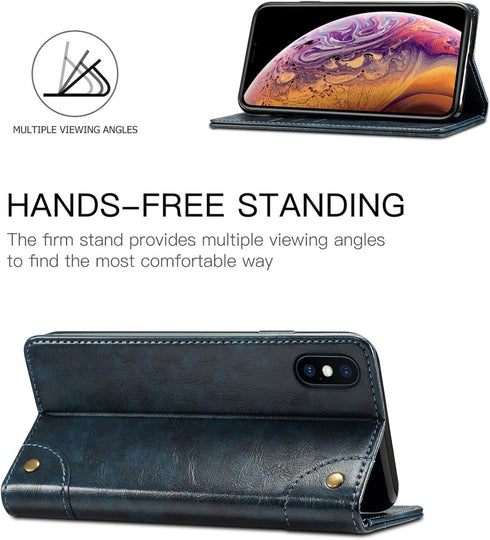 SINIANL iPhone XR Case, Leather Wallet Folio Case Book Design Flip Cover with Stand and ID Credit Card Slot Magnetic Closure for iPhone XR 6.1 inc...