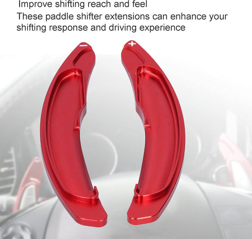 Steering Wheel Shift Paddle Extended, Red Steering Wheel Paddle Shifter Extension Fit for Mitsubishi Lancer Evo X 10 Outlander 2008?2016...