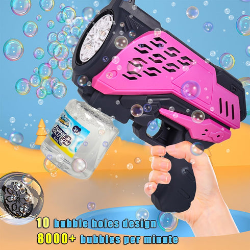 Bubble Gun for Kids and Toddlers Bubble Machine with 1 Bubble Solutions (80ml) Automatic Bubble Maker for Children Outdoor Bubbles Toys...