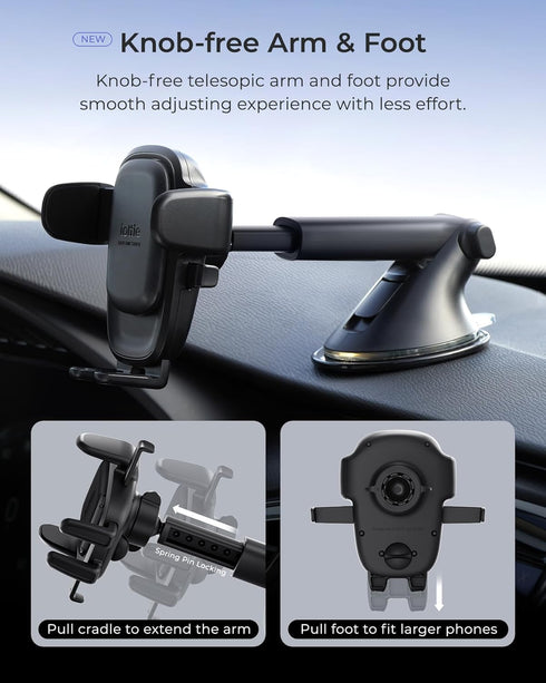 iOttie Easy One Touch 6 Universal Car Mount Dashboard & Windshield Suction Cup Phone Holder for iPhone Samsung, Google, All Smartphones...
