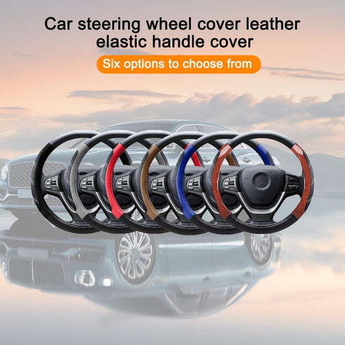 Car Steering Wheel Cover, Elastic Sport Leather Vehicle Steering Wheel Protector, Non-Slip Soft Grip Padded Auto Interior Protective Accessories, ...