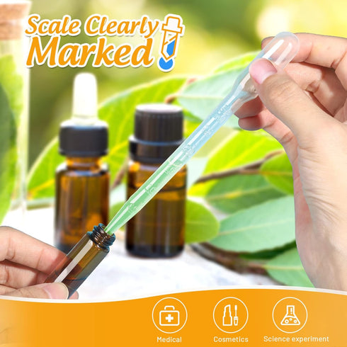 Teenitor 300PCS 3ML Plastic Transfer Pipettes Eye Dropper Disposable Pipettes Dropper for Science Experiments, Essential Oil Blending, Crafting...