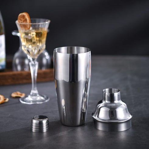 Cocktail Shaker with Double Measuring Jigger,Professional Stainless Steel 24oz Martini Shaker Set,Drink Built-In Strainer,Bartender Kit....