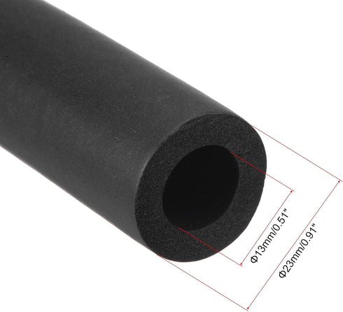 uxcell Foam Tubing for Handle Grip Support, Pipe Insulation, 14mm ID 24mm OD 1m Length Black...