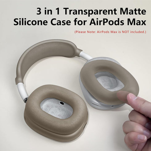 Case Cover for AirPods Max Headphones, Clear Silicone Ear Pad Case Cover/Ear Cups Cover/Headband Cover for AirPods Max, Accessories Soft Silicone ...