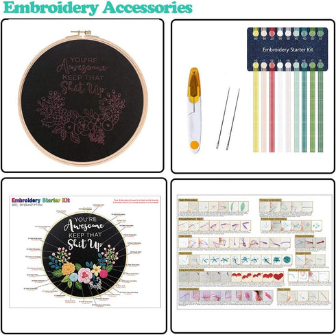 Cooliya Embroidery Kit for Beginners, Art Craft Kit for Adults - Birthday Gift for Women, Best Friend, Daughter, Mom, Coworker...