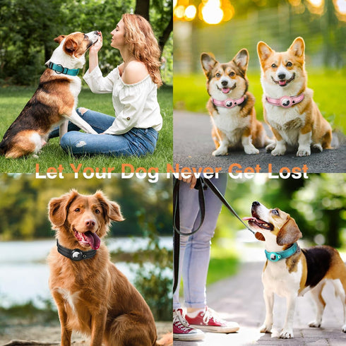 Airtag Dog Collar with AirTag Holder, Reflective Dog Collar with Soft Padded & Safety Locking Buckle, Nylon Pet Collar Adjustable Heavy Duty AirTa...