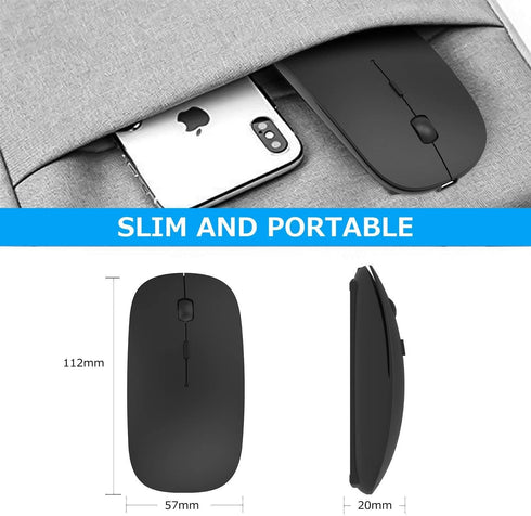 Bluetooth Mouse for iPad Pro iPad Air Rechargeable Bluetooth Wireless Mouse for MacBook pro MacBook Air Mac Laptop Chromebook Windows Laptop Deskt...