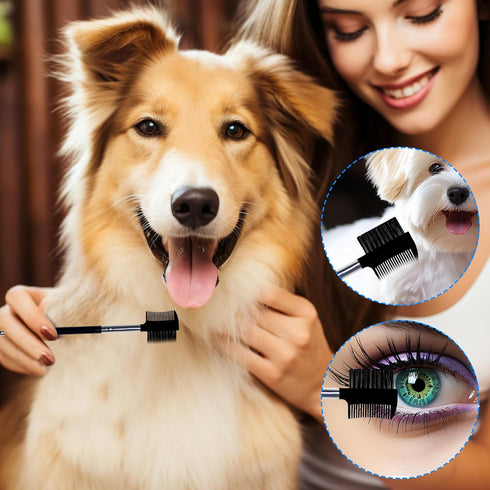 2PCS Dog Tear Comb, Double-Head Dog Eye Brush Dog Eye Cleaning Comb Brush Dog Facial Grooming Comb for Small Dog Cat Tear Stain Remove(Black)...
