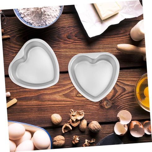 2pcs Heart Cake Mold Heart Shaped Baking Molds Mousse Cake Shaper Casserole Dish Roasting Dish Sandwich Loaf Tin Cake Rings for Bagel Cake Stencil...