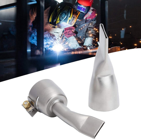 2Pcs Welding Gun Flat Nozzle, Stainless Steel Alloy 20mm Small+40mm Large Tip Welding Gun Nozzle, Hot Air Tourch Gun Soldering Supplies Accessory ...