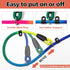 3pcs Slip lead dog leash, no Pull Pet Training Leash for Medium and Small Dogs,two leather stoppers ?5feet?Rainbow?...