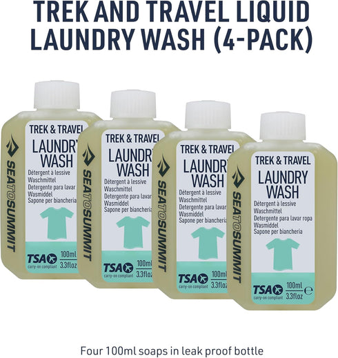 Sea to Summit Trek and Travel Liquid Laundry Wash, 4-Pack (4 x 89ml Bottles)...