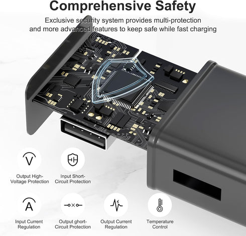 Adaptive Fast Charging USB Wall Charger Adapter for Samsung Galaxy S25 Ultra/S25/S25+/S25/s24/s23S8 S9 / Edge/Plus/Active, Note 5 8, 9, Note 10, Q...
