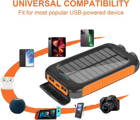 Power-Bank-Solar-Charger - 10000mAh Power Bank, Portable Charger, External Battery Pack 5V/3A Type C Input Output Dual Built-in Super Bright Flash...