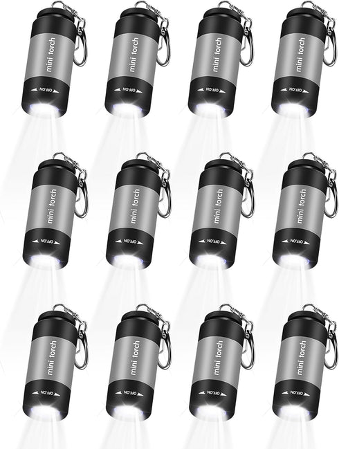 Mudder 12 Pieces Mini Keychain Light Bulk Pocket Tiny Flashlight Handheld Black Light led USB Rechargeable Waterproof Small Flashlights for Emerge...