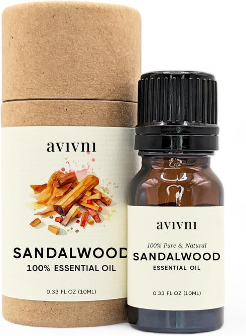 Australian Sandalwood Essential Oil - 100% Pure & Natural, Organic, Undiluted for Aromatherapy, Hair, Diffuser (0.33oz - 10ml)...