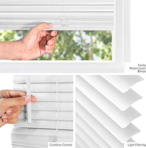 CHICOLOGY Blinds for Windows, Mini Blinds, Window Blinds, Door Blinds, Blinds & Shades, Camper Blinds, Horizontal Window Blinds, White (Commercial...