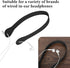 GEEKRIA Earphones Neck Strap, Soft Vegan Leather Anti-Lost Earbuds Holder Neck Band Compatible with Appl EarPods and Other Wired Headphone (Black)...