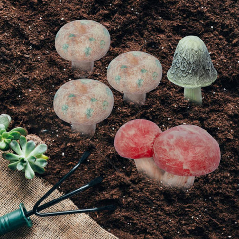 6 PCS Large Glow in The Dark Mushrooms Garden Decor - Outdoor Toadstool Garden Decor Statue - Luminous Miniature Fairy Mushrooms Lawn Ornaments - ...