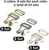 Lesnala 24 Sets 3 Color Overalls Buttoned Hooking Metal Buckles for Suspender Jeans DIY Sewing Clothing Craft Handmade Accessories Storage in A Bo...