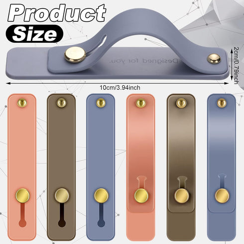 Weewooday 6 Pieces Phone Grip Holder Cell Phone Grip Strap Telescopic Finger Strap Stand Universal Finger Kickstand for Most Smartphones(Blue, Pin...