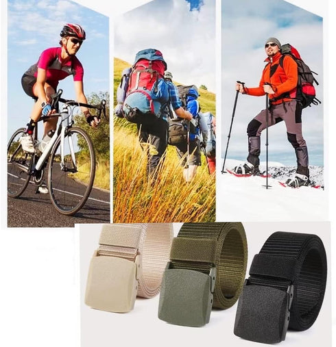 Nylon Belts for Men,1.5inch Tactical Military Belt Breathable Slide Buckle Canvas Web Belt Adjustable Outdoor Casual, Black...