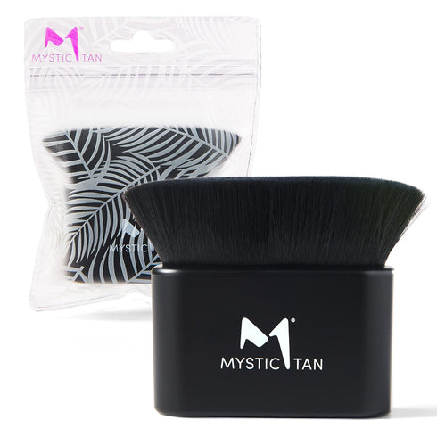 Mystic Tan Blending Kabuki Brush for Liquid Foundation, Self Tanner, Skincare, Black - Comfortable, Soft Makeup Brushes with Vegan Fibers for Flaw...