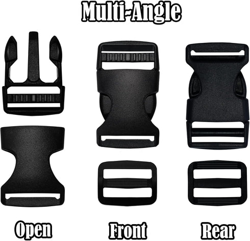 Buckles for Straps 5/8 Inch, Quick Side Release Plastic Buckle Clip 10 Pack + Tri-Glide Slide Clip 20 PCS, Heavy Duty Dual Adjustable No Sewing, R...