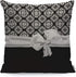 WONDERTIFY Throw Pillow Case Cover Stylish Black and White Euro Flower Pattern with Bow Soft Linen Pillow Case for Decorative Bedroom/Livingroom/S...
