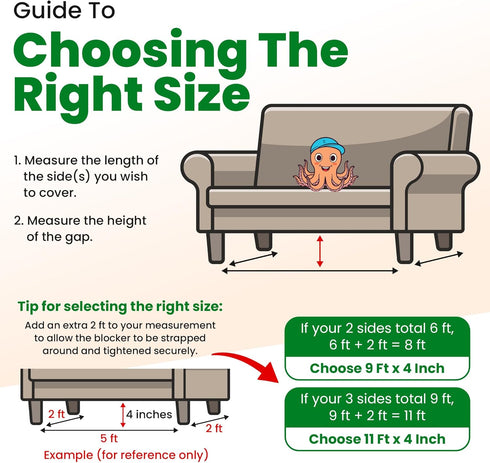 ECOHomes Under Couch Guards Toy Blocker - Strap Barrier for Under Sofa, Bed & Furniture Bottom Stop Things from Going Under | Easy to Install Gap ...