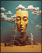 Posterizer 1 pcs-Human Figure Crafting Robotic Human Head-Abstract & Modern Art-Fantasy & Fiction Art-Gift for Art Lovers-Decor for Home & Office-...