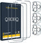 QHOHQ 3 Pack Screen Protector for iPhone 13 Pro 6.1 Inch with 3 Pack Tempered Glass Camera Lens Protector, Ultra HD, 9H Hardness, Scratch Resistan...