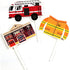 24 Pack Fireman Firefighter Cupcake Toppers Fire Truck Cupcake Toppers Fire Extinguishing Cupcake Toppers for Kids Adults Birthday Baby Shower Par...