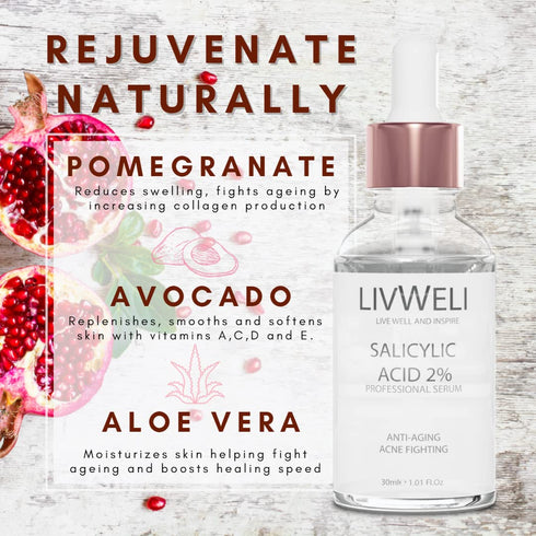 2% Salicylic Acid Serum - Exfoliating acne skin care - Promotes Smooth, Bright Skin - Vegan Friendly & Cruelty Free | 30ml...