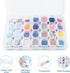 Mlife Diamond Art Painting Storage Containers with Label Stickers, 1 Pack 28 Grids Clear Mini Storage Box, Art Craft Supply Bead Organizers for Je...
