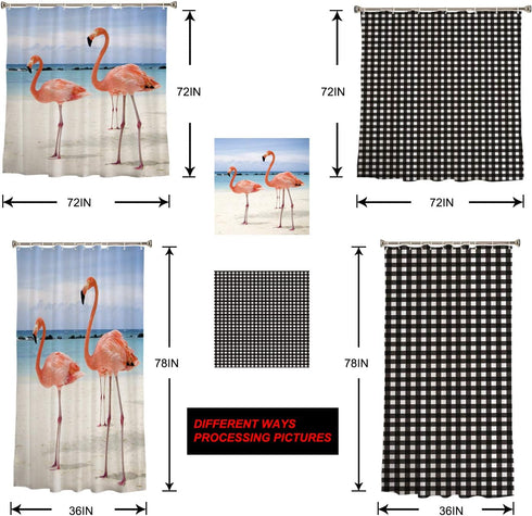 Palm Tree Shower Curtain Set with Hook 36" x 72",Tropical Summer Beach Plant Leaves Washable Cloth Polyester Fabric Shower+Curtain,Waterproof Bath...