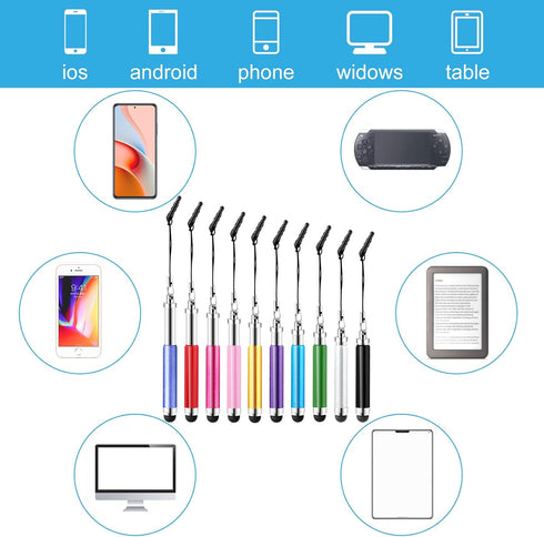 10 PCS Mini Stylus Pen, High Precision Stylus Pens for Touch Screens Short Stylus Pen Sets for All Smartphones, Mobile Phones, Tablets Universal T...