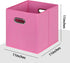 Black Foldable Storage Cubes Bins, Fabric Storage Box Cubes Organizer Baskets with Dual Handles for Home Organizer(Pink)...