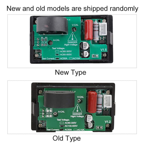 Fafeicy Digital Display AC Voltmeter,YB4835VA AC 500V/50A LED Ampere Meter Voltmeter, 2 Times per Second, Multimeter...